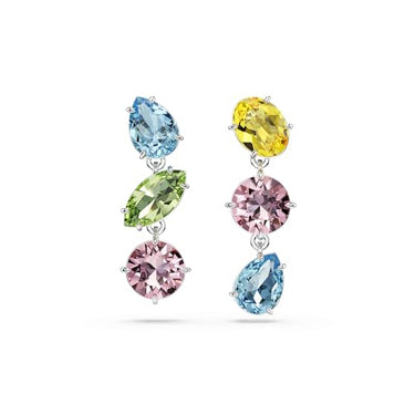 Swarovski Gema Stud Earrings, Gold-plated earrings with green Swarovski crystals on sale